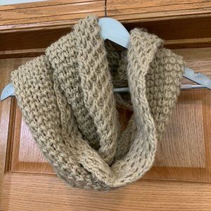 Knitted Tan Infinity Scarf